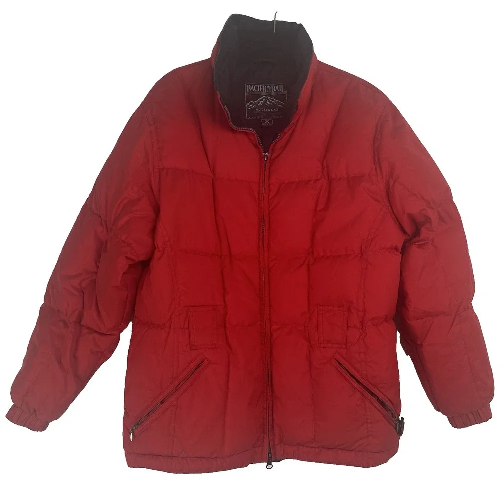 Pacific Trail Women's Puffer Coat Size Small Red Down Water Fowl Outdoors Winter
